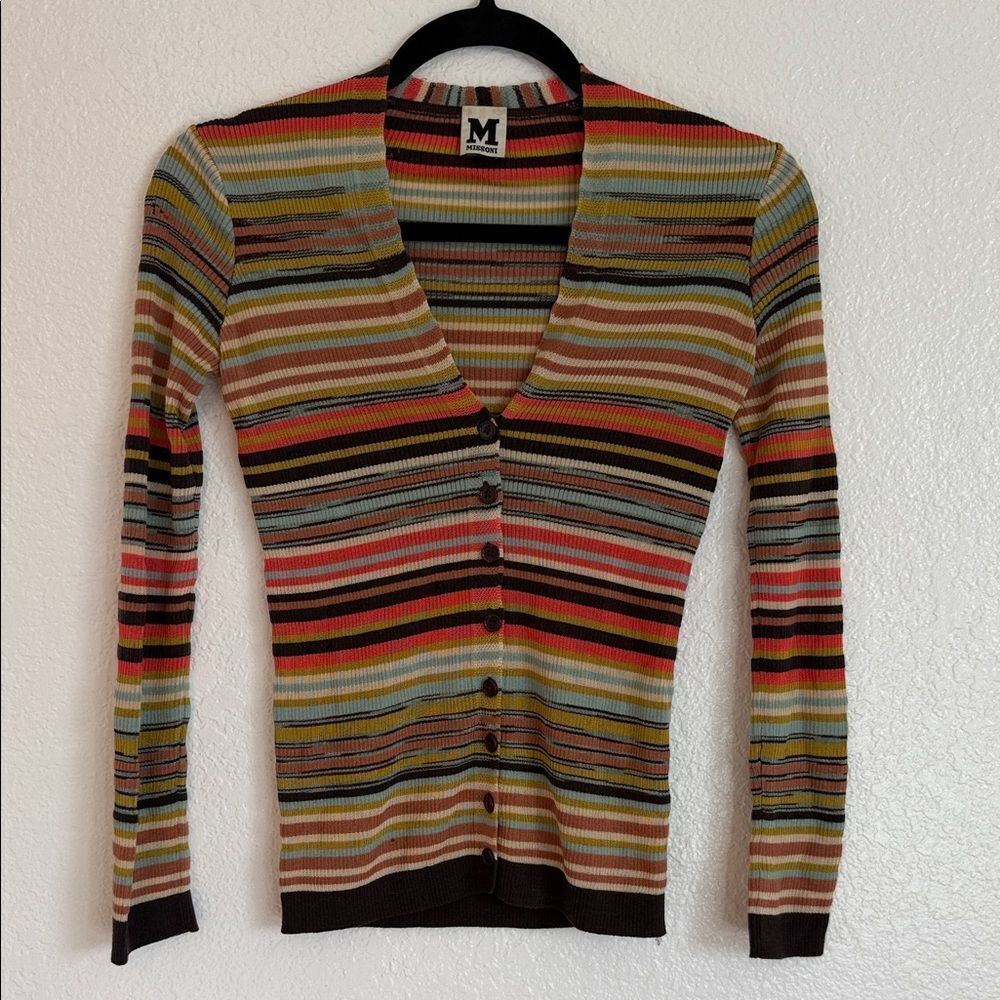Vintage retro mission Striped cardigan 2